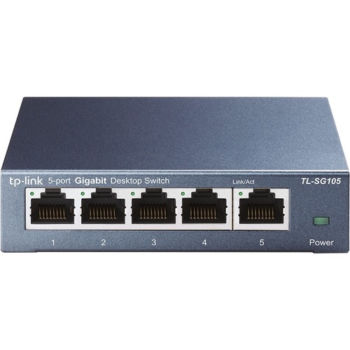 TP-LINK TL-SG105 - 5 Port Gigabit Unmanaged Ethernet Network Switch - Limited Lifetime Protection - Ethernet Splitter - Plug & Play - Fanless Metal Design - Shielded Ports - Traffic Optimization
