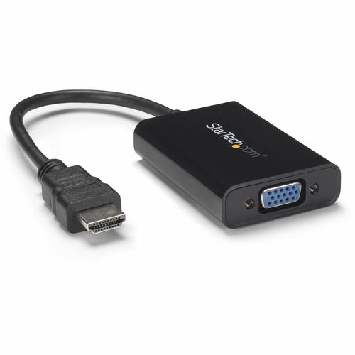 StarTech.com HDMI to VGA Adapter - With Audio - 1080p - 1920 x 1080 - Black - HDMI Converter - VGA to HDMI Monitor Adapter - Convert an HDMI video signal to VGA, with discrete audio output - hdmi to vga and audio converter - hdmi to vga adapter with audio