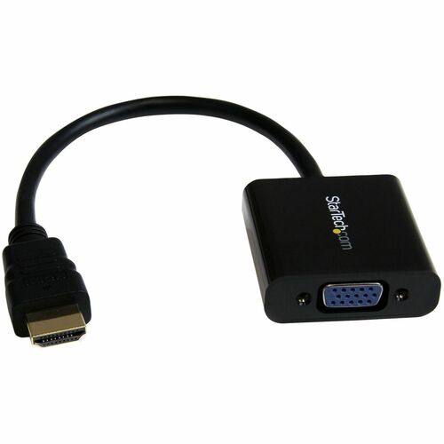 StarTech.com HDMI to VGA Adapter - 1080p - 1920 x 1080 - Black - HDMI Converter - VGA to HDMI Monitor Adapter - Connect an HDMI equipped Laptop Ultrabook or Desktop Computer to your VGA Display or Projector - HDMI to VGA adapter - HDMI to VGA converter - 