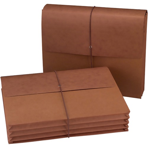 Smead Letter Recycled Expanding File - 8 1/2" x 11" - 400 Sheet Capacity - 3 1/2" Expansion - Redrope - 30% Recycled - 50 / Carton