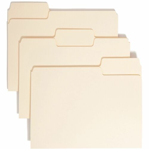 Smead SuperTab® Folders - Letter - 8 1/2" x 11" Sheet Size - 1/3 Tab Cut - Assorted Position Tab Location - 11 pt. Folder Thickness - Manila - Recycled - 24 / Pack
