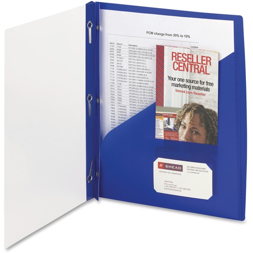 Smead Letter Report Cover - 8 1/2" x 11" - Polypropylene - Blue - 5 / Pack