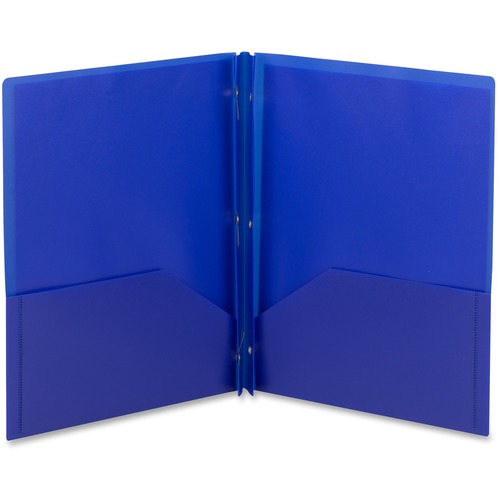 Smead Letter Pocket Folder - 8 1/2" x 11" - 50 Sheet Capacity - 2 Pocket(s) - Polypropylene - Blue - 25 / Box