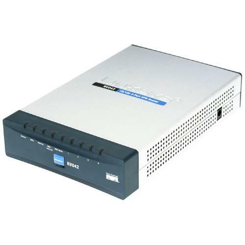 Cisco RV042 4-port Fast Ethernet VPN Router-Dual WAN - 4 x 10/100Base-TX LAN, 1 x 10/100Base-TX WAN, 1 x 10/100Base-TX DMZ