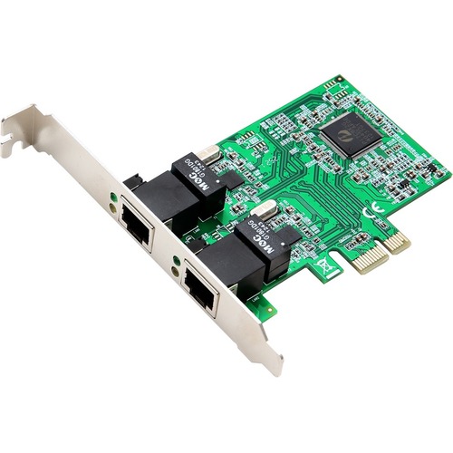 SYBA 2 Port Gigabit Ethernet PCI-e x1 Network Card - PCI Express x1 - 2 Port(s) - 2 - Twisted Pair - 10/100/1000Base-T - Plug-in Card