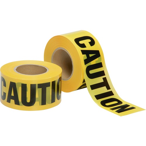 SKILCRAFT 2 mil CAUTION Barricade Tape - 1000 ft Yellow Tape - Yellow - 1 / Roll