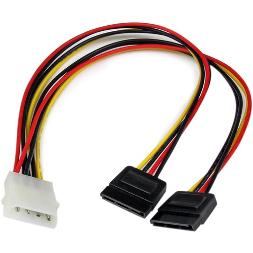 StarTech.com 12in LP4 to 2x SATA Power Y Cable Adapter - Power two SATA drives from a single LP4 power supply connector. - sata power splitter - molex to 2x sata - 12in sata power y cable - molex to dual sata - 12in sata power cable