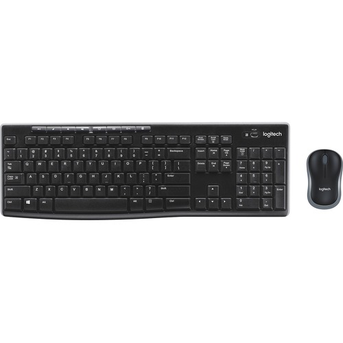 Logitech MK270 Wireless Keyboard and Mouse Combo for Windows, 2.4 GHz Wireless, Compact Mouse, 8 Multimedia and Shortcut Keys, 2-Year Battery Life, for PC, Laptop - USB Wireless RF 2.40 GHz Keyboard - English - Black - USB Wireless RF Mouse - Optical - 3  - Mice & Keyboard Bundles - LOG920004536
