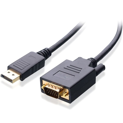 4XEM 6FT DisplayPort To VGA Adapter Cable - Black - 6 ft DisplayPort/VGA Video Cable for Monitor, Video Device, Notebook, Projector, Desktop Computer, Gaming Console - First End: 1 x 20-pin DisplayPort Digital Audio/Video - Male - Second End: 1 x 15-pin H