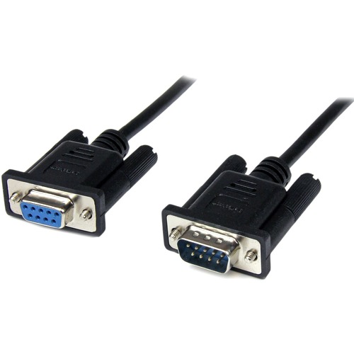StarTech.com 2m Black DB9 RS232 Serial Null Modem Cable F/M - Connect your serial devices, and transfer your files - 2m DB9 Null Modem Cable - DB9 Male to Female Cable - RS232 Null Modem Cable - 9 pin Null Modem Cable - 2 m Male to Female Null Modem Cable