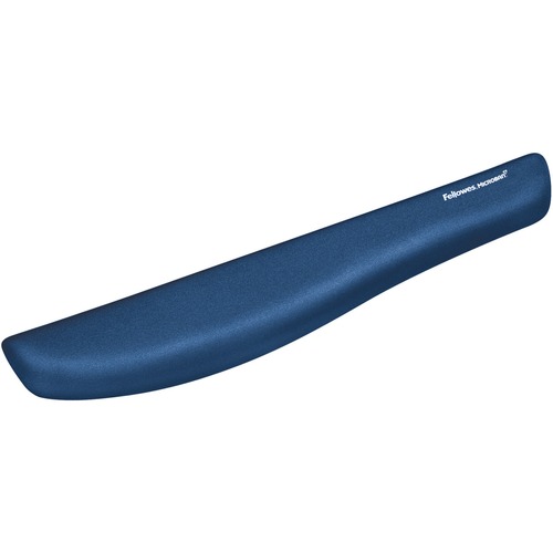 Fellowes PlushTouch™ Keyboard Wrist Rest with Microban® - Blue - 1" x 18.13" x 3.19" Dimension - Blue - Foam - Wear Resistant, Tear Resistant, Skid Proof - 1 Pack