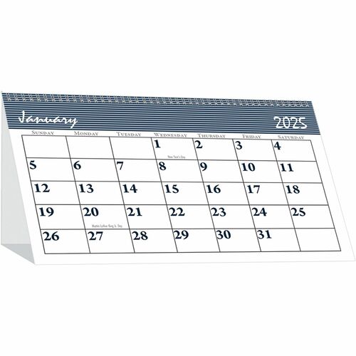 House of Doolittle Spiral Bound Tent Top Calendars - Julian Dates - Monthly - 12 Month - January 2024 - December 2024 - 1 Month Double Page Layout - 7" x 4 1/4" Sheet Size - Spiral Bound - Desktop - Blue, Gray - 4.3" Height x 7" Width - Reference Calendar