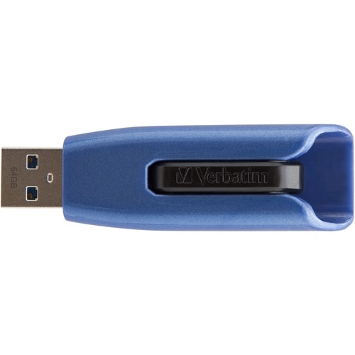 Verbatim 32GB Store 'n' Go V3 Max USB 3.0 Flash Drive - Blue - 32 GB - USB 3.0 - Black, Blue - Lifetime Warranty - 1 Each - USB Drives - VER49806