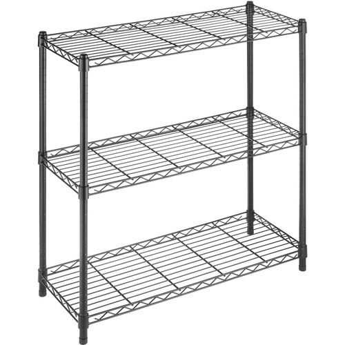 Whitmor Storage Rack - 3 Tier(s) - 36" Height x 36" Width14" Length%Floor - Heavy Duty, Adjustable Leveler, Durable - Epoxy - Black - Steel