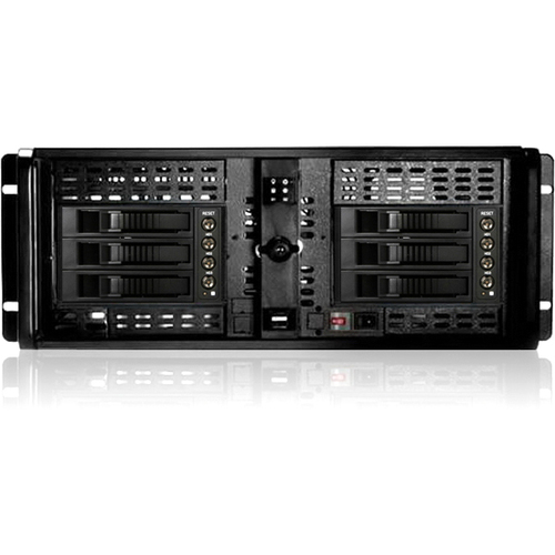 iStarUSA 4U Compact Stylish 6x3.5" Hotswap Server Chassis - Rack-mountable - Black - Zinc-coated Steel - 4U - 6 x Bay - 1 x 3.15" x Fan(s) Installed - ATX, µATX Motherboard Supported - 2 x Fan(s) Supported - 2 x External 5.25" Bay - 2 x External 3.5