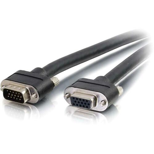 C2G 35ft Select VGA Video Extension Cable M/F - 35 ft VGA Video Cable for Video Device - First End: 1 x 15-pin HD-15 - Male - Second End: 1 x 15-pin HD-15 - Female - Extension Cable - Black