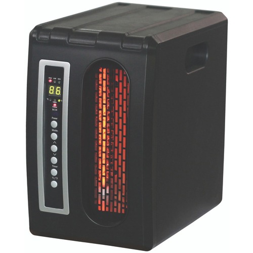 Comfort Glow QDE1320 Compact Infrared Quartz Comfort Furnace - Infrared - Electric - Electric - 1500.52 W - 3 x Heat Settings - Timer - 1000 Sq. ft. Coverage Area - 1500 W - 120 V AC - 12.50 A - Indoor - Portable, Desk - Black