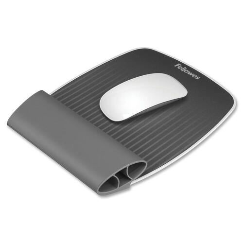 Fellowes I-Spire Series Mousing Wrist Rocker - 1.13" (28.70 mm) x 7.88" (200.15 mm) x 10.06" (255.52 mm) Dimension - Gray - Silicone, Plastic - 1 Pack - Mouse Pads - FEL9311803