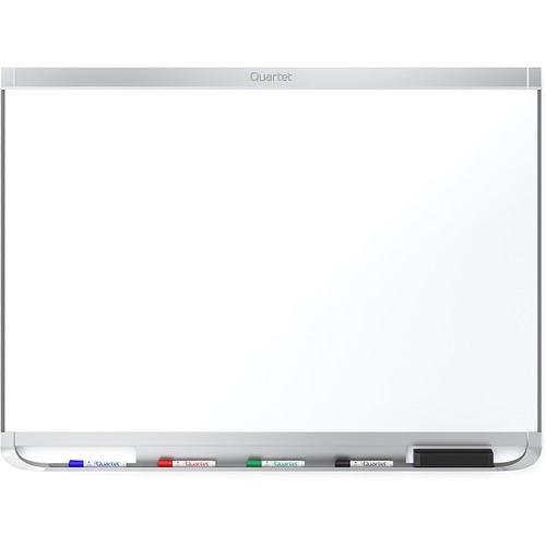 Quartet Prestige 2 Porcelain Magnetic Dry Erase Whiteboard - 96" (8 ft) Width x 48" (4 ft) Height - Porcelain Surface - Aluminum Frame - Rectangle - Magnetic, Durable, Stain Resistant, Ghost Resistant, Scratch Resistant, Dent Resistant, Heavy Duty - 1 Eac