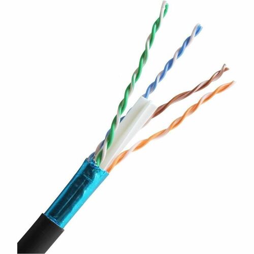 Comprehensive Cat 6 550 MHz Shielded Solid Black Bulk Cable 1000ft - 1000 ft Category 6 Network Cable for Network Device - First End: 1 x Bare Wire - Second End: 1 x Bare Wire - Shielding - CMR, CM, MP, Plenum - 24 AWG - Black