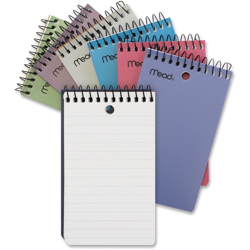 Mead Memo Book - 200 Pages - 100 Sheets - Plain - Wire Bound - 3" x 5" - White Paper - Black Binding - Poly Cover - Hole-punched - 1 Each = MEA45602