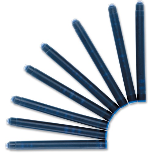 Waterman Fountain Pen Cartridges - Blue Ink - Mess-free, Permanent Ink - 8 / Pack