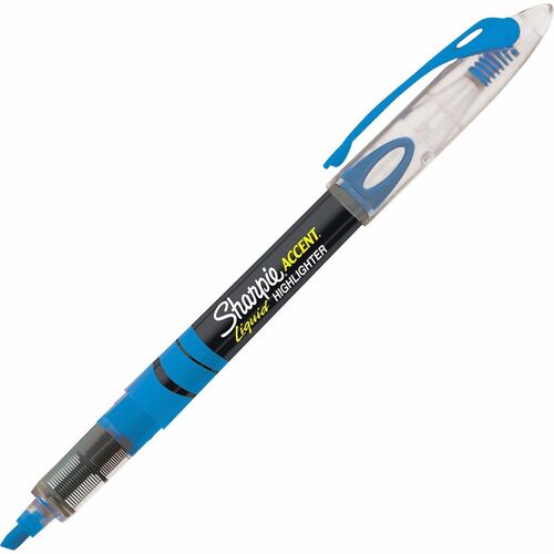 Sharpie Accent Highlighter - Liquid Pen - Micro Marker Point - Chisel Marker Point Style - Fluorescent Blue Pigment-based Ink - 1 / Box