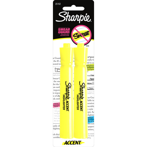 Sharpie Accent Highlighter - Tank - Chisel Marker Point Style - Fluorescent Yellow - 2 / Pack
