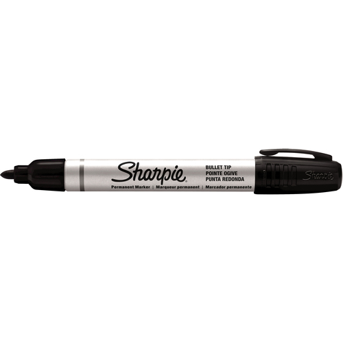 Sharpie Pro Permanent Marker - Bullet Marker Point Style - Black - Metal Barrel - 12 / Dozen