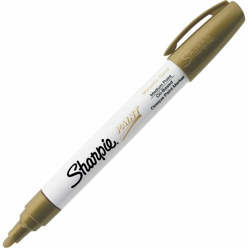 Sharpie Oil-Based Paint Marker - Medium Point - Medium Marker Point - Gold Oil Based Ink - 1 Each