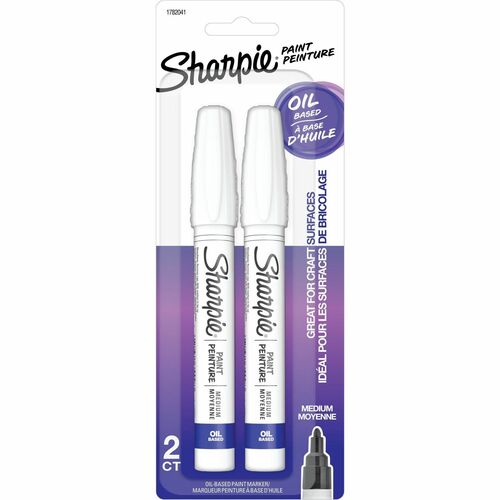 Sharpie Oil-Based Paint Marker - Medium Point - Medium Marker Point - White Oil Based Ink - 2 / Pack
