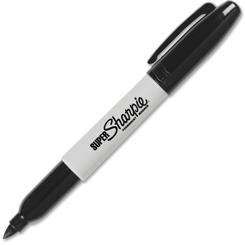 Sharpie Super Permanent Marker - Fine, Bold Marker Point - Black - 12 / Box