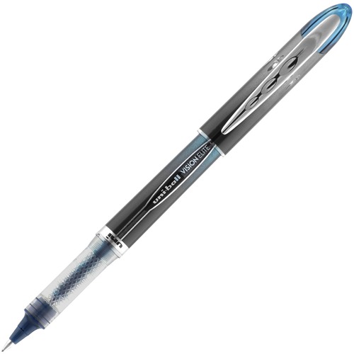 uni-ball Vision Elite BLX Rollerball Pen - Micro Pen Point - 0.5 mm Pen Point Size - Black/Blue Pigment-based Ink - 1 Each