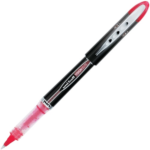uniball™ Vision Elite Rollerball Pen - Micro Pen Point - 0.5 mm Pen Point Size - Red Pigment-based Ink - 1 Each