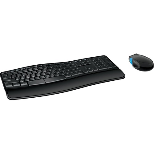 Microsoft Sculpt Comfort Desktop - USB Wireless RF - 105 Key - French - Black - USB Wireless RF - BlueTrack - 6 Button - Tilt Wheel - Black - Calculator, Mute, Play/Pause, Volume Down, Volume Up Hot Key(s) - AA, AAA - Compatible with Computer - 1 Pack