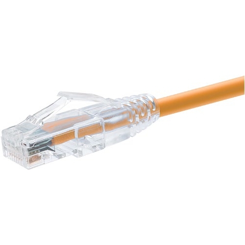 Unirise ClearFit Cat.6 UTP Patch Network Cable - 6" Category 6 Network Cable for Network Device - First End: 1 x RJ-45 Network - Male - Second End: 1 x RJ-45 Network - Male - Patch Cable - Gold Plated Contact - Orange