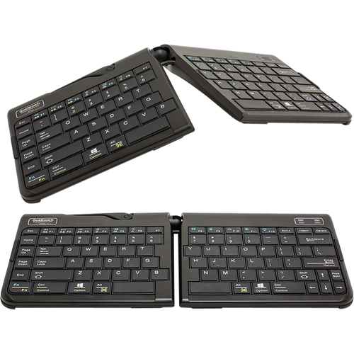 Goldtouch Go 2 Bluetooth Mobile Keyboard - Wireless Connectivity - Bluetooth - USB Interface - English, French - Computer, Notebook, Tablet, Workstation, Smartphone, Ultrabook, Smart TV - PC, Mac - Black