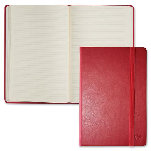Quo Vadis Habana Notebook, 8-1/4"x11-3/4" , 80 Shts, Red - 80 Sheets - Sewn - 85 g/m² Grammage - 8 17/64" x 11 11/16" , 8 1/4" x 11 3/4" - Ivory Paper - Red Cover - Leather Cover - Non-skid, Resist Bleed-through, Flexible, Storage Pocket, Ribbon Mark