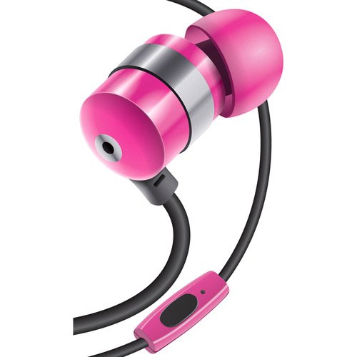 GOgroove AudiOHM Earbuds with Hands-Free Mic: Pink - Stereo - Mini-phone (3.5mm) - Wired - 32 Ohm - 20 Hz - 20 kHz - Earbud - Binaural - In-ear - 4 ft Cable