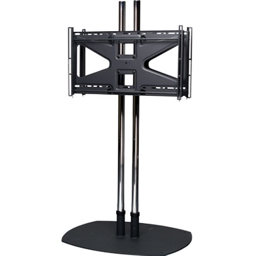 Premier Mounts Dual Pole Floor Stand with Back-to-Back Adapter and Two Tilting Mounts - 37" to 63" Screen Support - 145.15 kg Load Capacity - Flat Panel Display Type Supported - 72" (1828.80 mm) Height - Floor Stand - Chrome, Black