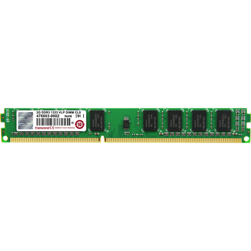 Transcend 2GB DDR3 1333 DIMM 9-9-9 0.74" - 2 GB - DDR3-1333/PC3-10600 DDR3 SDRAM - 1333 MHz - CL9 - 1.50 V - Non-ECC - Unbuffered - 240-pin - DIMM - Lifetime Warranty