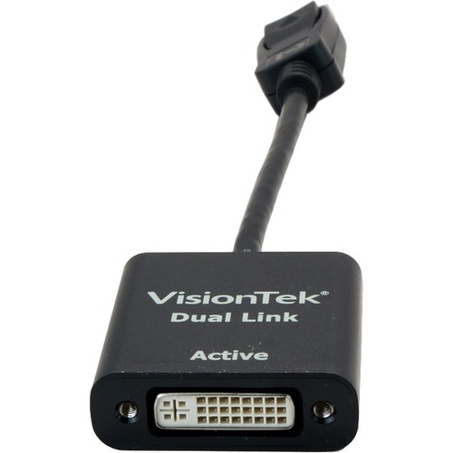 VisionTek DisplayPort to DL DVI-D Active Adapter (M/F) - 7" DisplayPort/DVI Video Cable for Video Device, MacBook, Mac Pro, MacBook Air, Monitor - First End: 1 x DisplayPort Digital Audio/Video - Male - Second End: 1 x DVI-D (Dual-Link) Digital Video - Fe