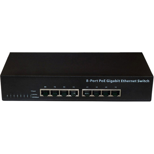 Premiertek 8 Port PoE Gigabit 10/100/1000 Ethernet Desktop/Rackmount Switch Hub - 8 Ports - Gigabit Ethernet - 10/100/1000Base-T - 2 Layer Supported - Twisted Pair - Rack-mountable, Desktop - 1 Year Limited Warranty