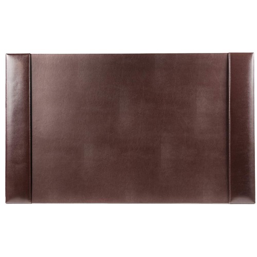 Dacasso Bonded Leather Side-Rail Desk Pad - Rectangular - 30" Width x 18" Depth - Felt - Bonded Leather - Brown