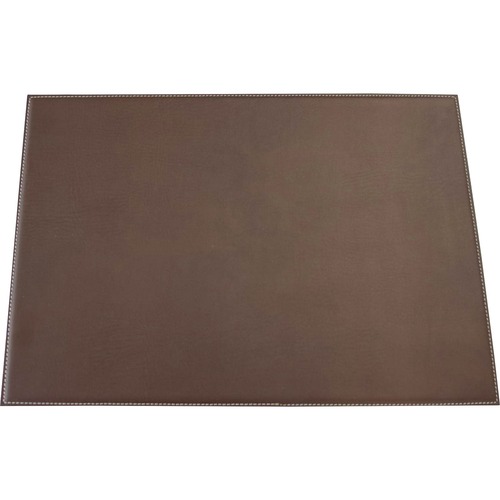 Dacasso Leatherette Square Corner Placemat - Home, Office, Conference Room - 17" Length x 12" Width - Rectangular - Synthetic Suede, Leatherette, Synthetic Leather - Brown - 1Each