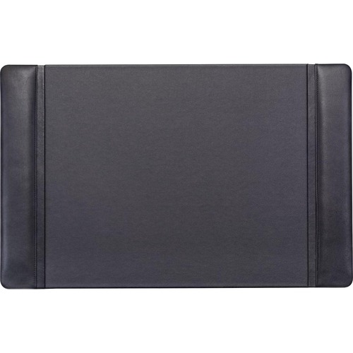 Dacasso Leather Side-Rail Desk Pad - Rectangular - 22" Width x 14" Depth - Felt Black Backing - Top Grain Leather - Black