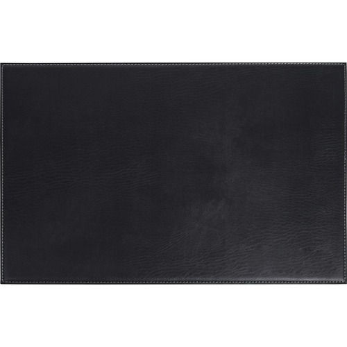 Dacasso Leatherette Square Corner Placemat - Home, Office, Conference Room - 17" Length x 12" Width - Rectangular - Synthetic Suede, Leatherette, Synthetic Leather - Black - 1Each