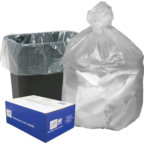 Berry High Density Commercial Can Liners - Small Size - 10 gal Capacity - 24" Width x 24" Length - 0.31 mil (8 Micron) Thickness - High Density - Natural - Resin - 1000/Carton - Garbage