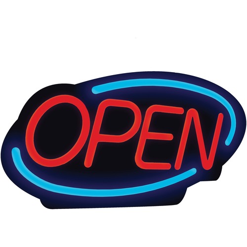 Royal Sovereign LED Open Business Sign - 1 Each - Open Print/Message - 24.40" (619.76 mm) Width x 13.40" (340.36 mm) Height - Rectangular Shape - Energy Efficient - Red, Blue
