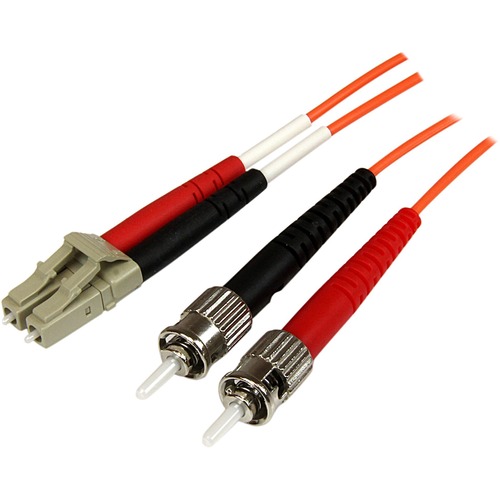 StarTech.com 1m Fiber Optic Cable - Multimode Duplex 50/125 - OFNP Plenum - LC/ST - OM2 - LC to ST Fiber Patch Cable - Provide a high-performance link between fiber network devices, for applications requiring plenum rated cables - Duplex Fiber Cable - LC 